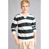 New Regular Fıt Apaş Yaka Yeşil Sweatshirt Erkek Çocuk