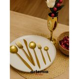 New Saphire 60 Parça Çatal Kaşık Takımı | Mat Gold | 12 Kişilik | 18/10 Paslanmaz Çelik