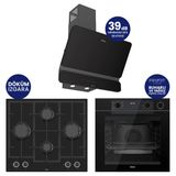 New Steamart & Fryart Chef Edition Siyah 3'Lü Ankastre Set Qep64cs-Ln385-D080sa