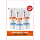 New Well 3 Adet Güneş Kremi Yüksek Koruma Spf 50+(Aloe Vera)