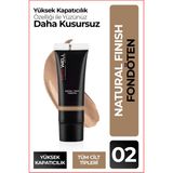 New Well Naturel Finish Fondöten No 02 – Yüksek Kapatıcılık, SPF 30, Uzun Süre Kalıcı ve Canlı Pürüzsüz Görünüm