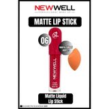 New Well Newwell Liquid Lip Stick 06 + Makyaj Süngeri Hediye