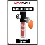 New Well Newwell Make-up Station Matte Lıpstick 03 & Makyaj Süngeri Hediye