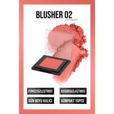 New Well Powder Blusher 02 Kompakt Yapılı (Toz Allık) Gün Boyu Kalıcı Pürüzsüzleştirici Etki