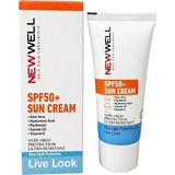 New Well SPF50+ Güneş Kremi, UVA UVB & Mavi Işık Korumalı, Aloe Vera ve Hyaluronik Asit İçerikli, 50 ml
