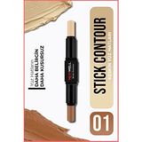 New Well Stıck Contour 3 Lü Set Mat Özellikli Günlük ve Gece Kullanım İçin Makyaj Ürünü - Pembe