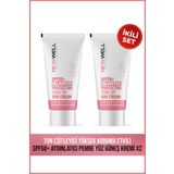 New Well Ton Eşitleyici Yüksek Koruma Etkili SPF50+ Aydınlatıcı Pembe 2x50 ml Yüz Güneş Kremi