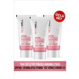 New Well Ton Eşitleyici Yüksek Koruma Etkili SPF50+ Aydınlatıcı Pembe 3x50 ml Yüz Güneş Kremi