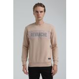 New World 22FWM60117 Bisiklet Yaka Bej Erkek Sweatshirt