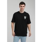 New World 23SSM20337 Siyah Polo Bisiklet Yaka Oversize Erkek T-shirt