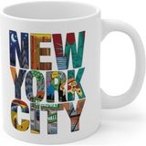New York City Baskılı Kahve Kupası Hediyelik Eşya Hediyelik Kupa - Beyaz - 300 cc