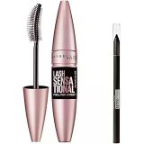 New York Lash Sensational Yelpaze Etkili Intense Black Maskara - Ekstra Siyah 9.5 ml & Mini Tattoo Liner Gel Pencil Makyaj Seti