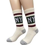 New York (Ny) Nakışlı Tasarım Soket Çorap - 36 - 44 - Beyaz