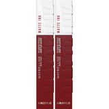 New York Super Stay Matte Ink Likit Mat Ruj - 50 Voyager (Bordo) (2 Paketi) - Çok Renkli