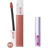 New York Super Stay Matte Ink Likit Mat Ruj - 65 Seductress (Nude) & Mini Falsies Surreal Maskara 4.7 ml Makyaj Seti