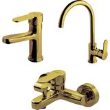 Newarc 971538 Domino Altın Banyo Lavabo Bataryası