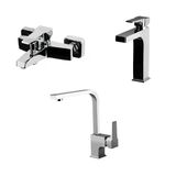 Newarc Aqua Krom Çanak Lavabo-Banyo-Eviye Bataryası 3'Lü Set 941001-941511-941881L