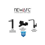 Newarc Aqua Siyah Çanak Lavabo-Banyo-Eviye Bataryası 3'Lü Set 941001B-941511B-941881Lb