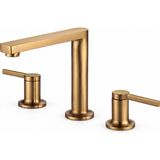 Newarc Bold Mat Altın 3 Delikli Lavabo Bataryası