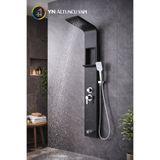 Newarc Domino Metalik Gri Duş Paneli- Tepe Duş + El Duşu/ Modern Banyo Tasarımı (440971G)