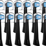 NEWAYGRAND Oral-B iO Elektrikli Diş Fırçası için Diş Fırçası Yedek Başlıkları, Oral b io 3, 4, 5, 6, 7, 8, 9, 10 Serisi, Dupont Yumuşak Kıllar, 12'li Paket, Siyah