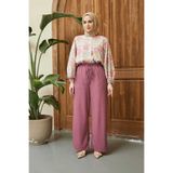 Neways 1105-Ancelina Lastikli Pantolon Lila