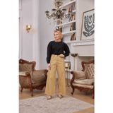 Neways 1130-denim Parça Boya Püsküllü Pantolon Bej