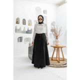 Neways 2195- Denim Mevlana Parçalı Etek Siyah