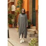 Neways 6394-denim Standart Salaş Tunik Gri