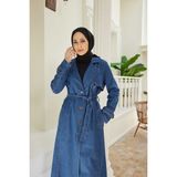 Neways 6458-ALLERLI Denim Trençkot Koyu Mavi - 42