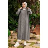 Neways 6475-Kapşonlu fermuarlı tunik Gri