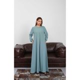 Neways 6482-Berlin A Pileli Elbise Mint Yeşili