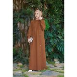 Neways 6508-BERLIN Yandan Düğmeli Ferace Taba - 42