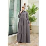 Neways 6531-berlin Kapşonlu Reglan Kollu Elbise Gri