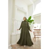 Neways 6531-BERLIN Kapşonlu Reglan Kollu Elbise Haki - 46