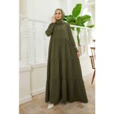 Neways 6531-berlin Kapşonlu Reglan Kollu Elbise Haki