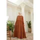 Neways 6531-BERLIN Kapşonlu Reglan Kollu Elbise Tütün - 40