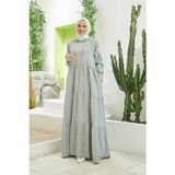 Neways 6531-Modal Kapşonlu Reglan Kollu Elbise Açık Gri