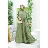 Neways 6531-MODAL Kapşonlu Reglan Kollu Elbise Haki - 40