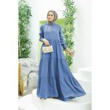 Neways 6531-MODAL Kapşonlu Reglan Kollu Elbise Indigo - 44 - İndigo