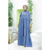 Neways 6531-Modal Kapşonlu Reglan Kollu Elbise İndigo