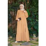 Neways 6614-büzgülü Berlin Elbise Camel