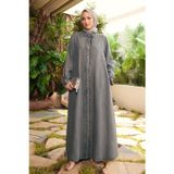 Neways 6615-Denim Fırfırlı Ferace Gri