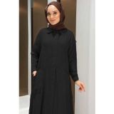 Neways 6648-Parça Boya Düğmeli Ferace Siyah