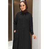 Neways 6648-PARÇA Boya Tensel Düğmeli Ferace Siyah - 50