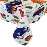 Newbridge Pumpkin Farm Truck Country Rustik Sonbahar ve Sonbahar Kumaş Masa Örtüsü, Vintage Kamyon Minnettar Şükran Günü, Toprağa Dayanıklı, Ütülenmez, Bakımı Kolay Masa Örtüsü 150 cm x 203 cm Oval