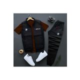 NewCabin Basic BMW Mpower Baskılı Kapitone Yelek -Yazlık Eşofman Altı -T-Shirt 3'lü Alt Üst Takım