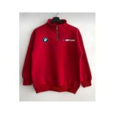 NewCabin Yarım Fermuarlı BMW MPOWER Baskılı Pamuklu Tekli Sweatshirt