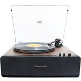 Newdaki Crownwell Nostaljik Ahşap Kaplama Pikap 33X45 Plaklar Bass Bluetooth Silver Renkli Tasarım - Siyah