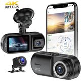 Newdaki Ultra Hd 4K -Gps Özelliği - Wifi Tlfn Uygulama - 3 Lens Kameralı 2.35 Inç Ekran Gece Görüşlü 170 Derece Geniş Açı G- Sensörü Park Sensörü Dvr Araç Kameras